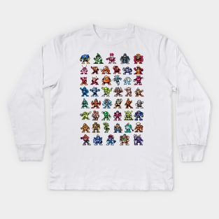 megaman 1-6 robot masters Kids Long Sleeve T-Shirt